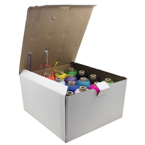 Pepperell Braiding 454664 Sax Acrylic 4-Ply Double-Weight Yarn Cone Set, Dispenser Box, Assorted, 4 oz, Set of 16