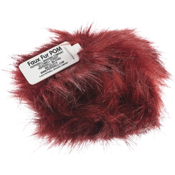 Pepperell Braiding Faux Fur Pom With Loop-Dark Rouge