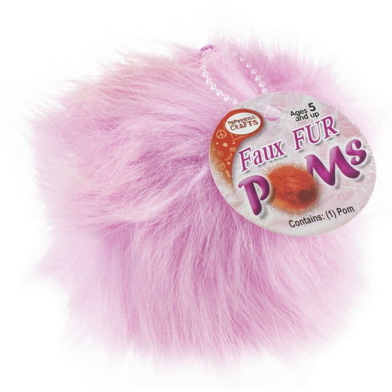 Pepperell Braiding Faux Fur Pom With Loop-Pink