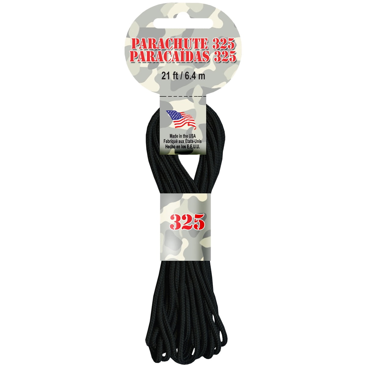 Pepperell Braiding Parachute Cord 3mmx21'-Black