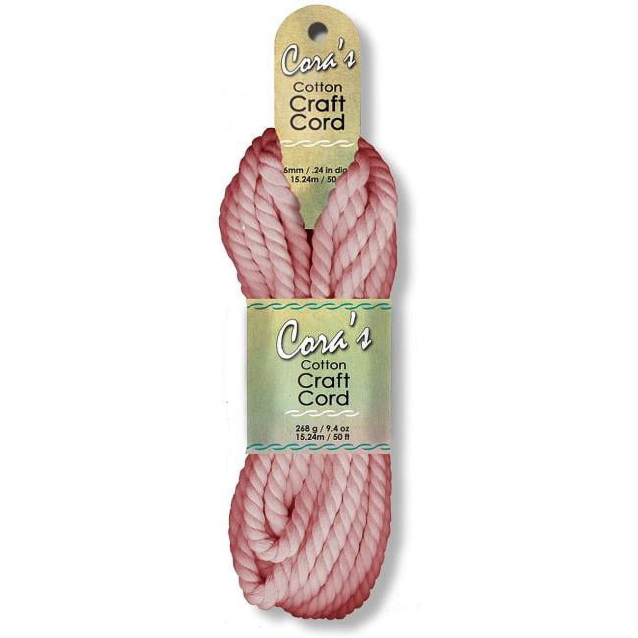 Pepperell Cotton Craft Cord - Blush Pink, 6 mm, 50 ft