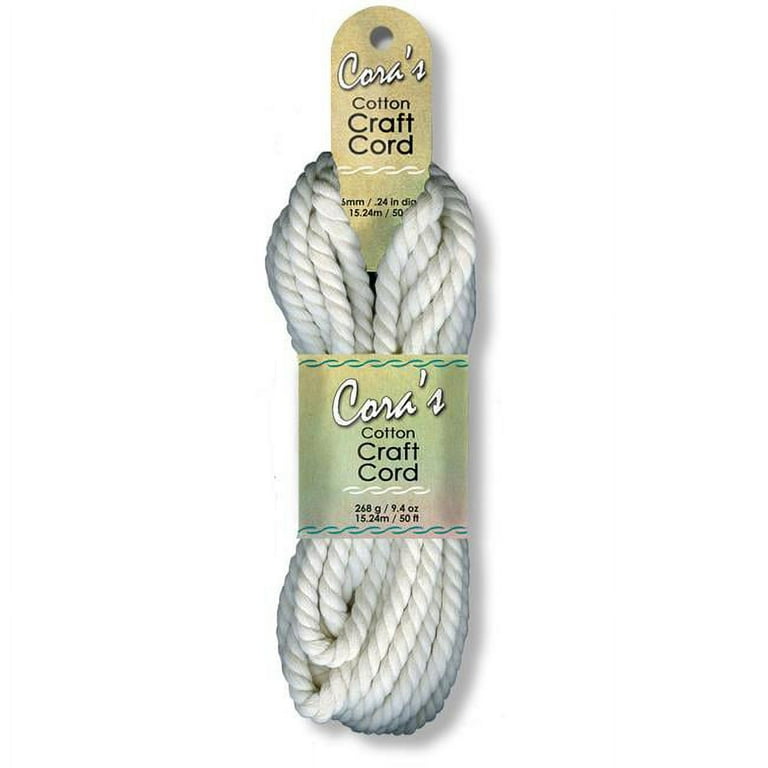 Pepperell Cotton Craft Cord 6mmx50' Natural Dyeable Fiber