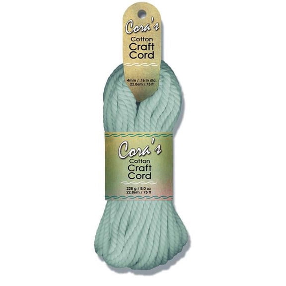 Pepperell Cotton Craft Cord - Mint Green, 4 mm, 75 ft
