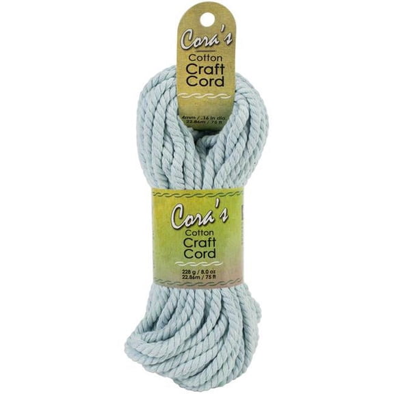 Pepperell Cotton Craft Cord - Sky Blue, 4 mm, 75 ft