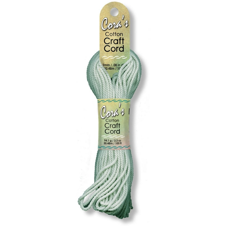 Pepperell Cotton Macramé Cord - Mint Green, 2 mm, 100 ft