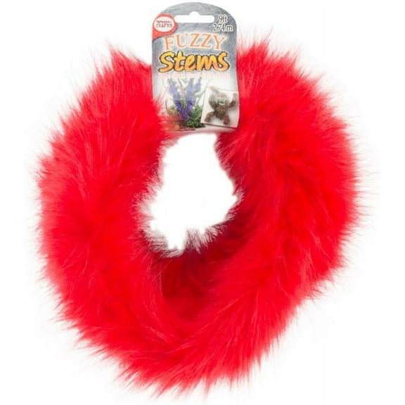 Pepperell Craft Fuzzy Stems  - Red, 9 ft