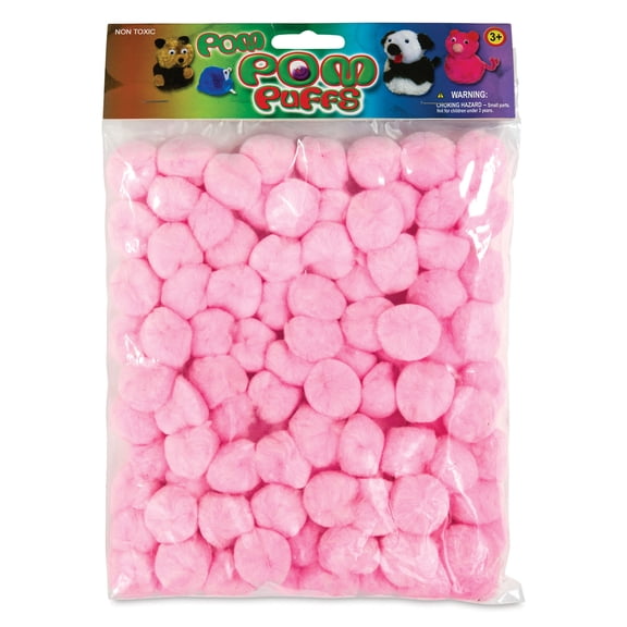 Pepperell Craft Pom Poms - Pkg of 100, 1", Light Pink