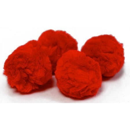 Pepperell Craft Pom Poms - Pkg of 100, 1", Red