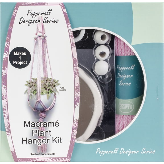 Pepperell Designer Macrame Plant Hanger Kit-Pink