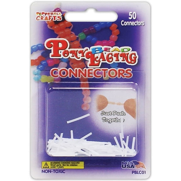 Pepperell Pony Bead Lacing Connectors, 50pk