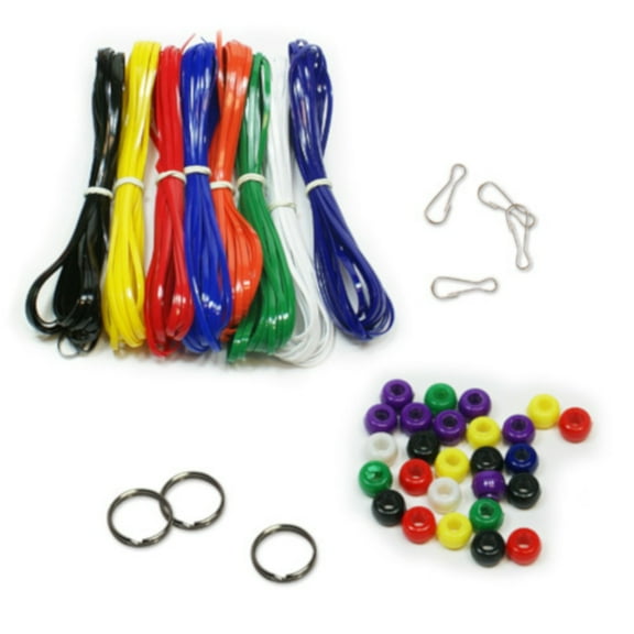 Pepperell Rexlace Beading Activity Pack with Neon, Primary, or Glow in the Dark Color Options - Cord, Beads, and Connectors Included in Kit
