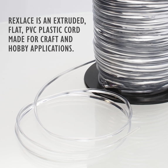 Rexlace Flat Plastic Lacing – Boondoggle String, Holographic Silver, 0.092" W, 0.035” Thick, 50 Yd
