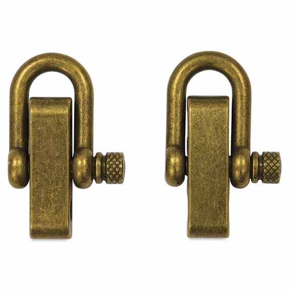 Pepperell Shackle Buckles - Pkg of 2, Antique Brass, 40 mm