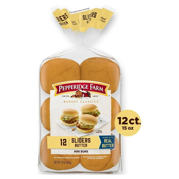 Pepperidge Farm Butter Slider Buns, 12-Ct Bag (Pack of 6)