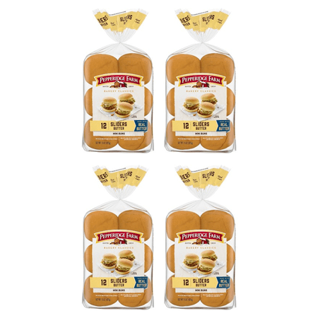 Pepperidge Farm Butter Sliders Mini Buns, 4-Pack 12 Count Bags