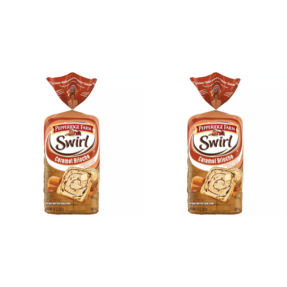 Pepperidge Farm Caramel Brioche Swirl Bread, 14 oz pack of 2