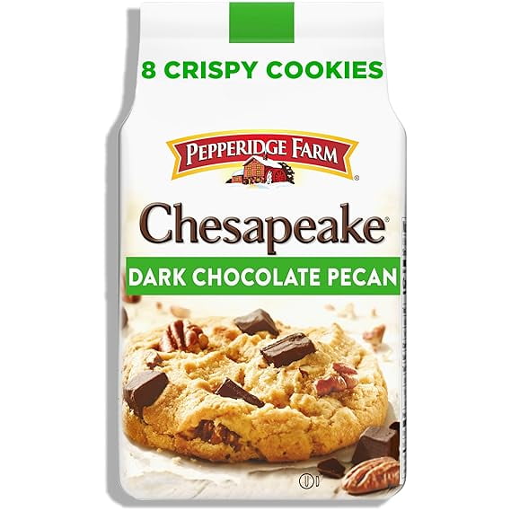 Pepperidge Farm Chesapeake Crispy Dark Chocolate Pecan Cookies, 7.2 OZ Bag (8 Cookies)