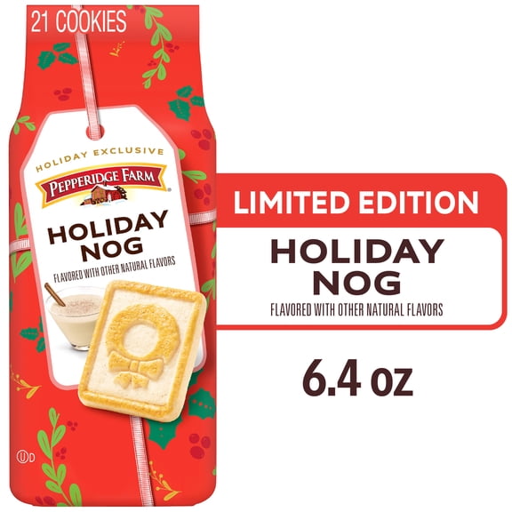 Pepperidge Farm Chessmen Holiday Nog Flavored Butter Cookies, 6.4 oz Bag