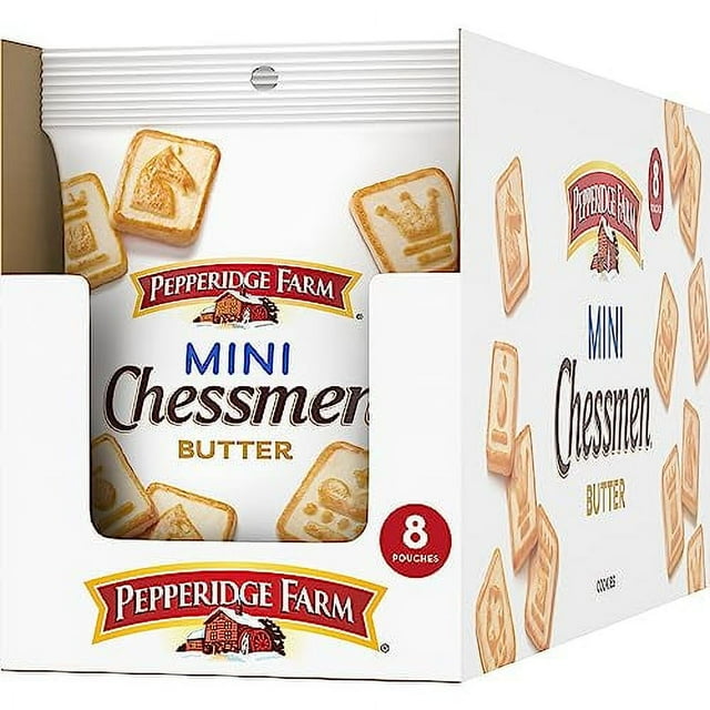 Pepperidge Farm Chessmen Minis Butter Cookies, 8 Snack Packs, 2.25oz. Each (Pack of 8