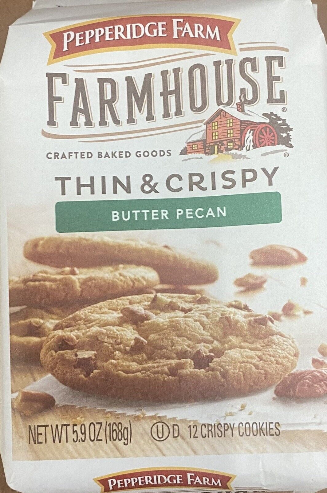 Pepperidge Farm FARMHOUSE Thin & Crispy Butter Pecan Cookies 5.9 oz Bag