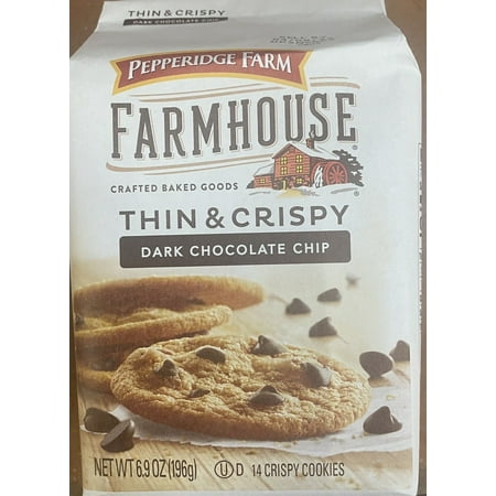 Pepperidge Farm FARMHOUSE Thin & Crispy Dark Chocolate Chip Cookies 6.9 oz Bag