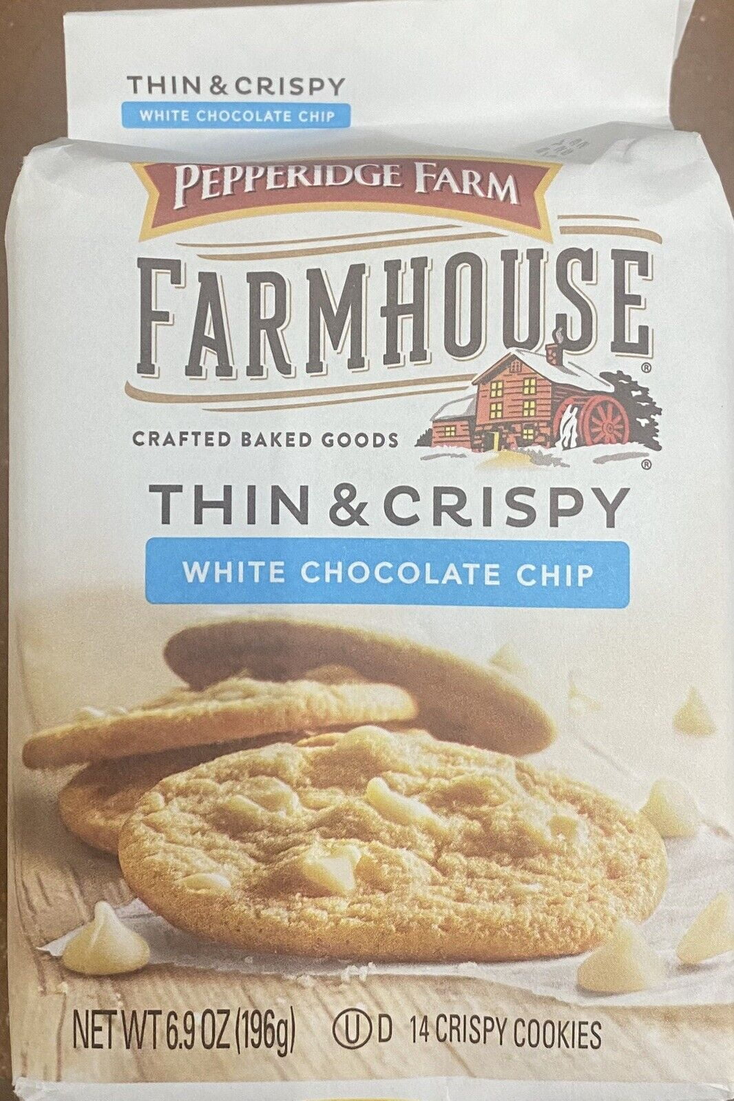 Pepperidge Farm FARMHOUSE Thin & Crispy White Chocolate Chip Cookies 6.