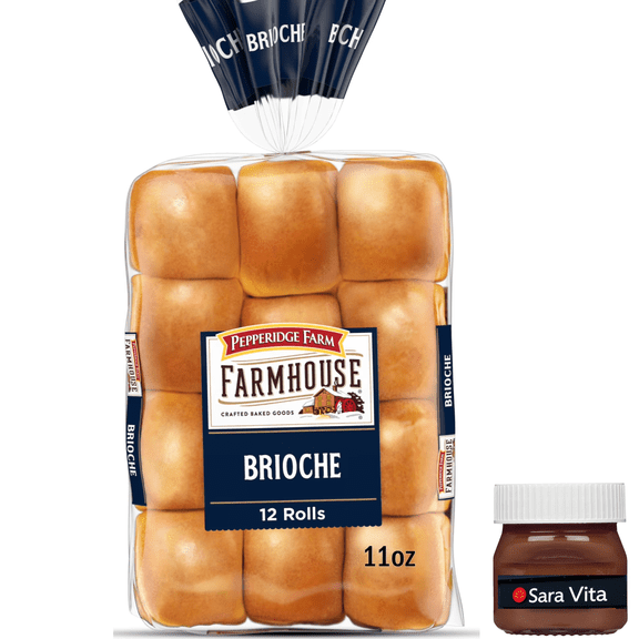 Pepperidge Farm Farmhouse Brioche Dinner Rolls, 12 Rolls, 11 oz Bag