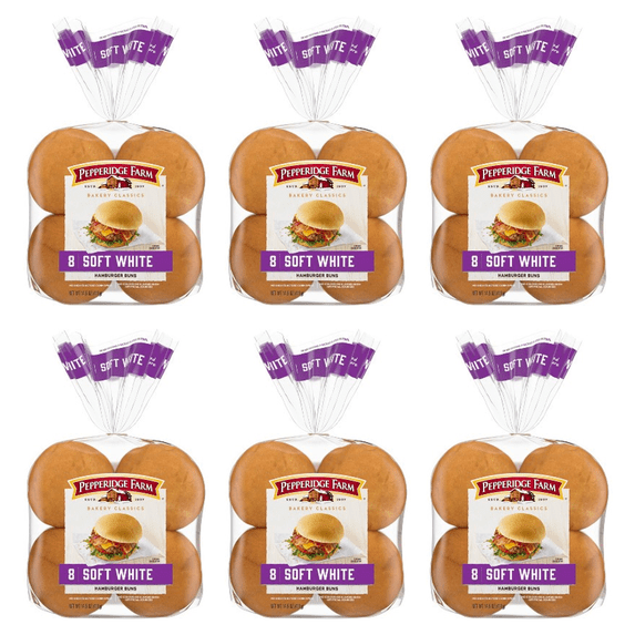 Pepperidge Farm Farmhouse Butter Hamburger Buns, (Pack of 6)