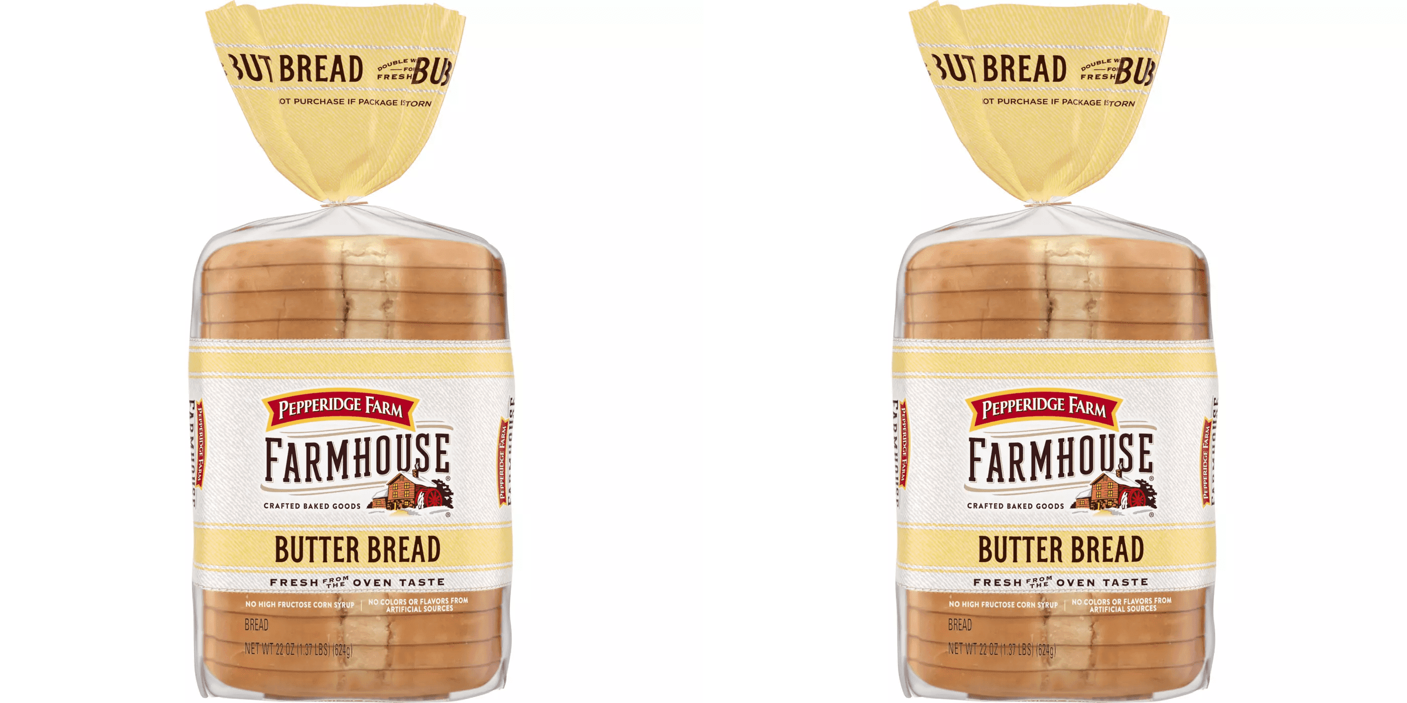Pepperidge Farm Farmhouse Butter Sliced Bread, 22 oz pack of 2