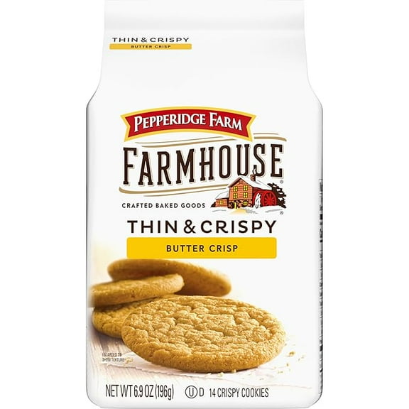 Pepperidge Farm Farmhouse Thin & Crispy Butter Crisp Cookies, 6.9 Oz Bag ( Pack of 2 )