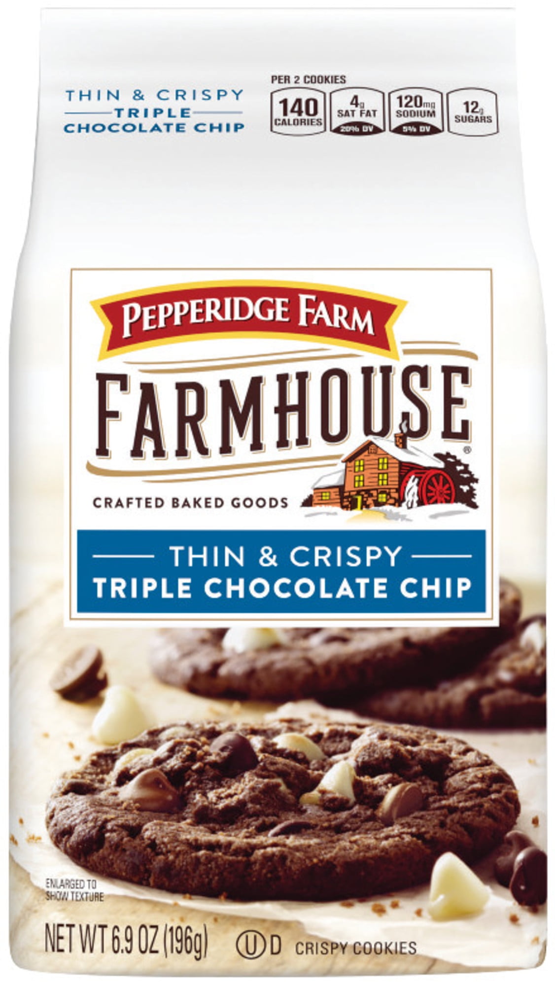 Pepperidge Farm Farmhouse® Thin & Crispy Dark Chocolate Chip Cookies, 6.9  oz. Bag, Cookies