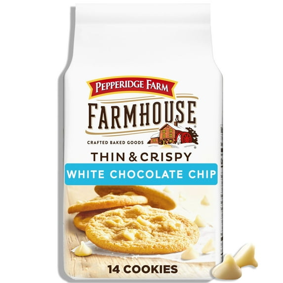 Pepperidge Farm Farmhouse Thin & Crispy White Chocolate Chip Cookies, 6.9 oz Bag