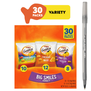 Pepperidge Farm Goldfish Big Smiles Variety with pen