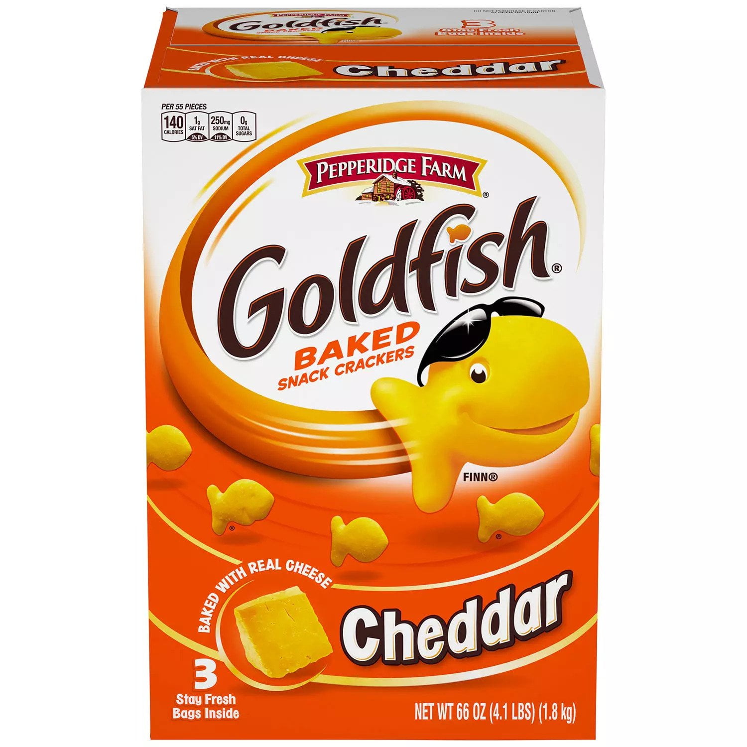 Pepperidge Farm Goldfish Cheddar Baked Snack Crackers Pack of 3, 22oz ea