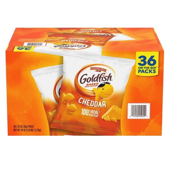 Pepperidge Farm Goldfish Cheddar Crackers (1.25 oz., 36 ct.) pack of 2