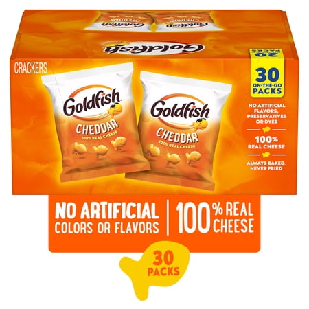Goldfish Cheddar Baked Snack Crackers, 30 Count 1.5 oz