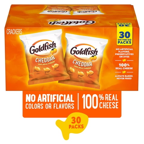 Goldfish Cheddar Baked Snack Crackers, 30 Count 1.5 oz