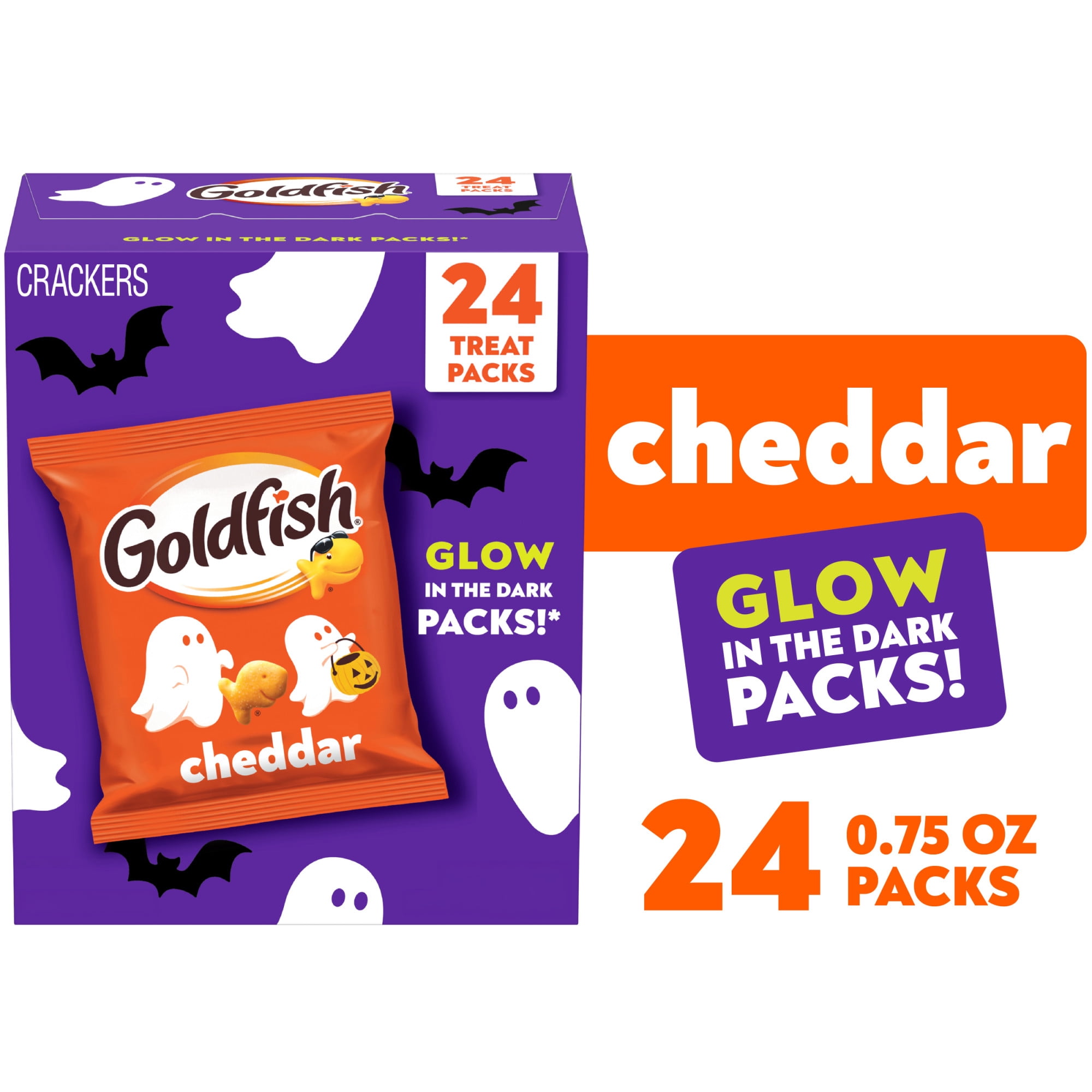 Goldfish Halloween Cheddar Cheese Crackers Multipack, 24 Pack