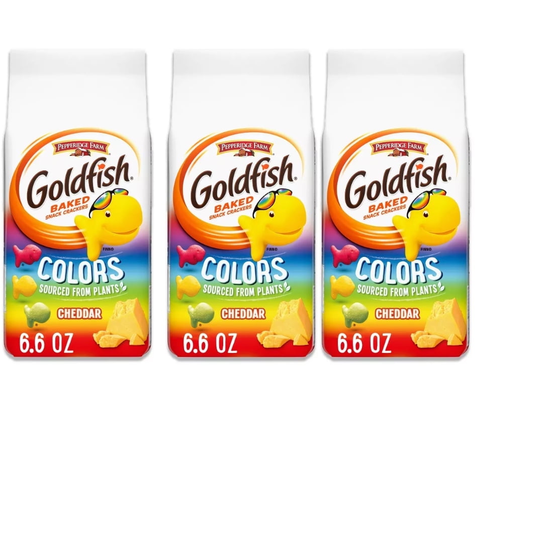Pepperidge Farm Goldfish Colors Cheddar Crackers Pack of 3 - Walmart.com