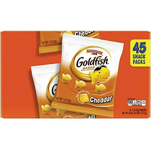 Pepperidge Farm Goldfish Crackers, Cheddar, 1 oz, 45-count