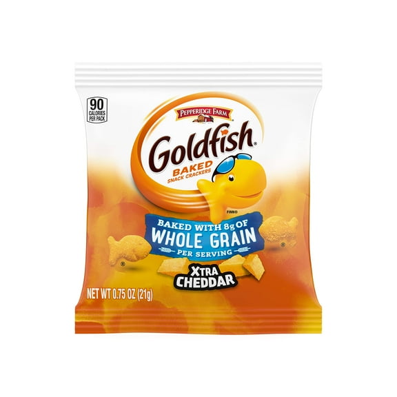 Pepperidge Farm Goldfish Foodservice Goldfish Baked with Whole Grain Crackers - Xtra Cheddar .75 Ounces, Pack of 300