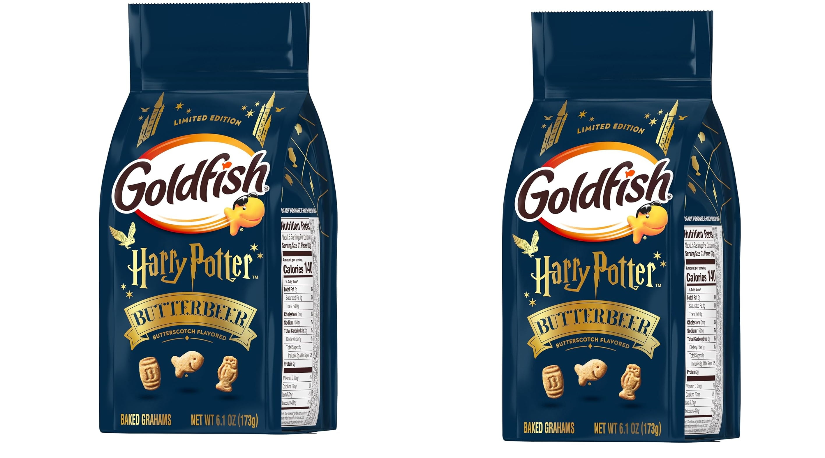 Pepperidge Farm Goldfish Harry Potter Butterbeer Butterscotch Flavored Baked Grahams - 6.1 z  - 2 bags