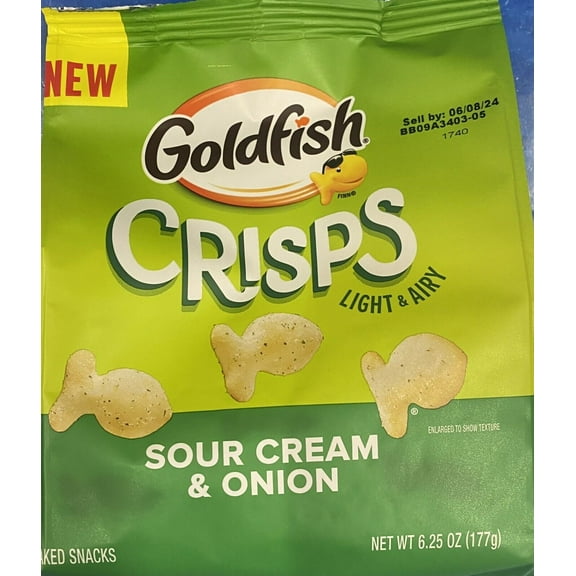 Pepperidge Farm Goldfish Light & Airy Baked Crisps SOUR CREAM & ONION 6.25oz Bag
