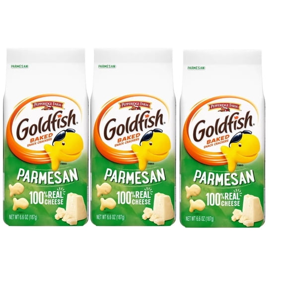 Pepperidge Farm Goldfish, Parmesan Flavor Crackers, 3-Pack 6.6 oz. Bag