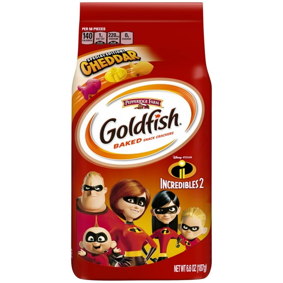 Pepperidge Farm Goldfish Special Edition DisneyPixar Incredibles 2 Cheddar Crackers, 6.6 oz. Bag