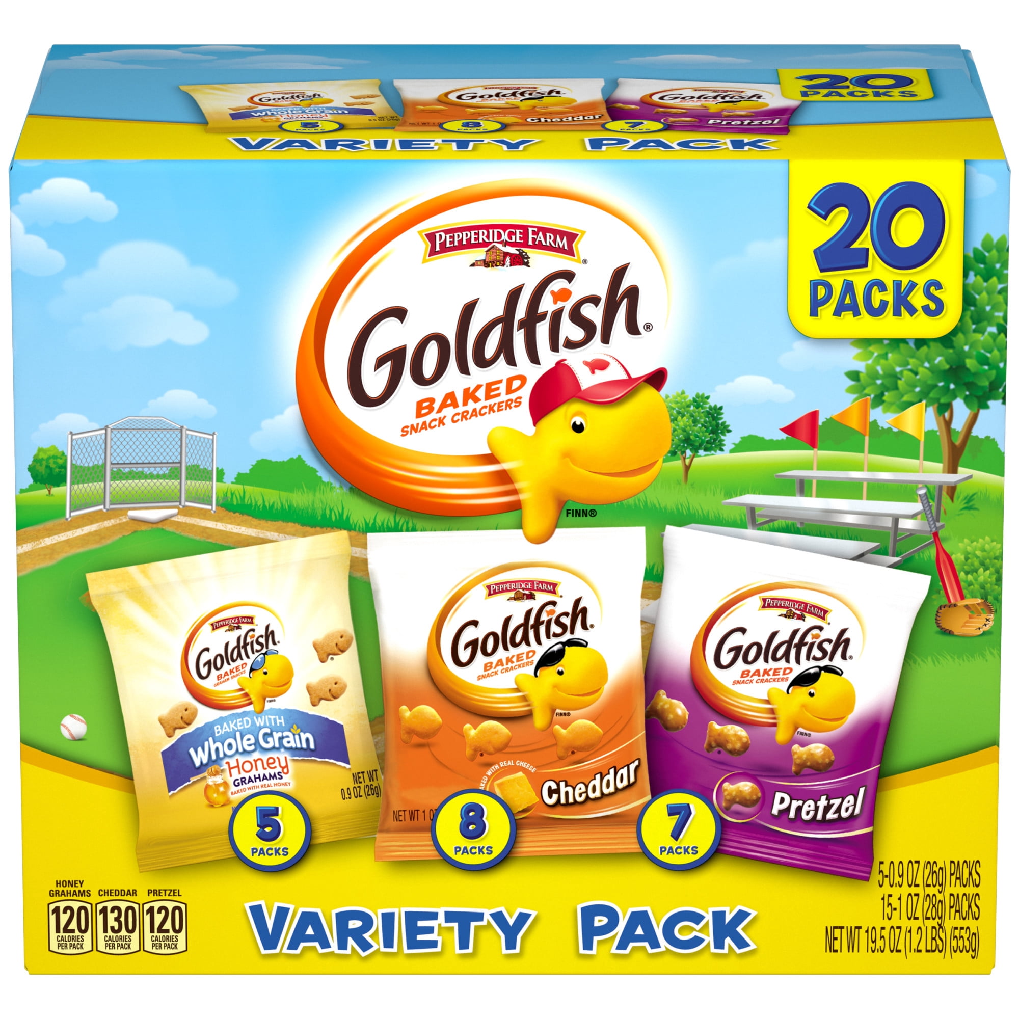 Pepperidge Farm Goldfish Sweet & Savory Crackers, 19.5 oz. Variety Pack Box, 20-count Snack Packs