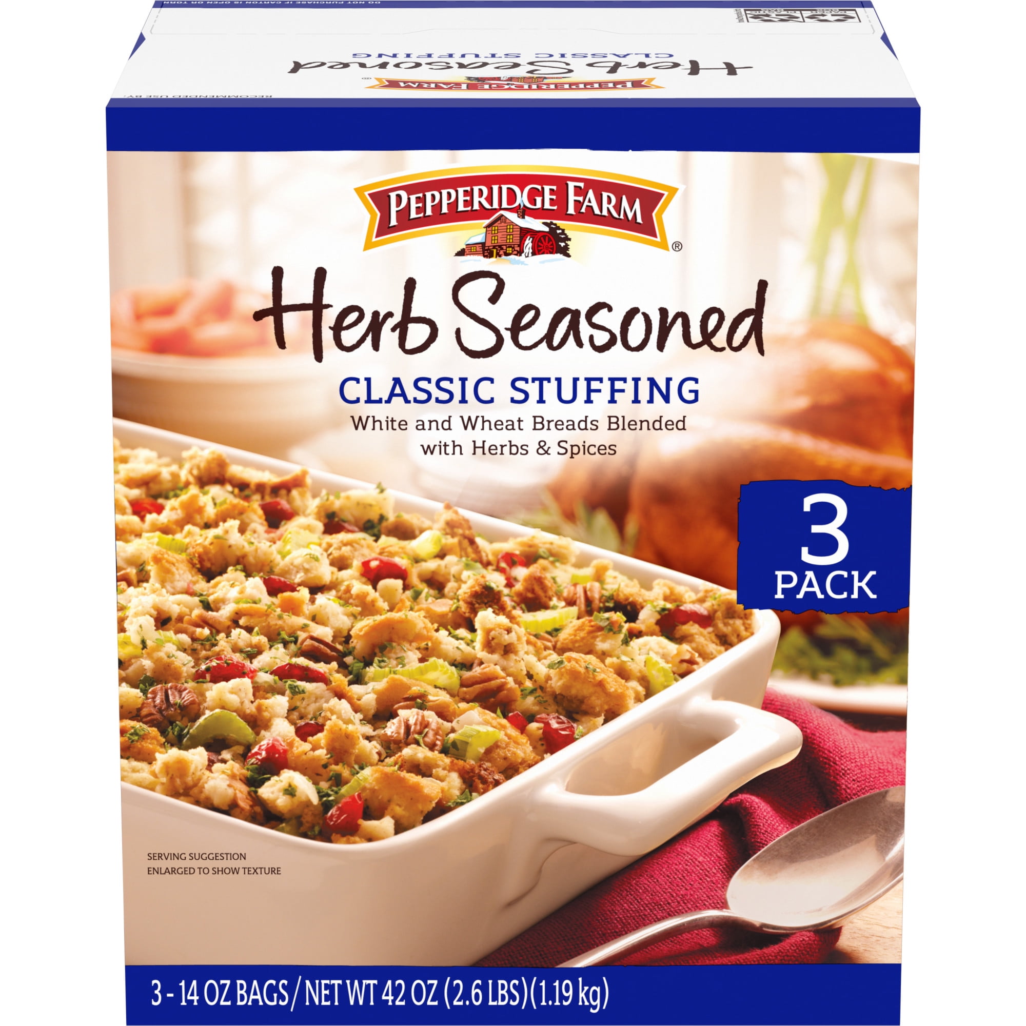 Pepperidge Farm Herb Seasoned Classic Stuffing, 14 oz. Bags, 3-Pack Box