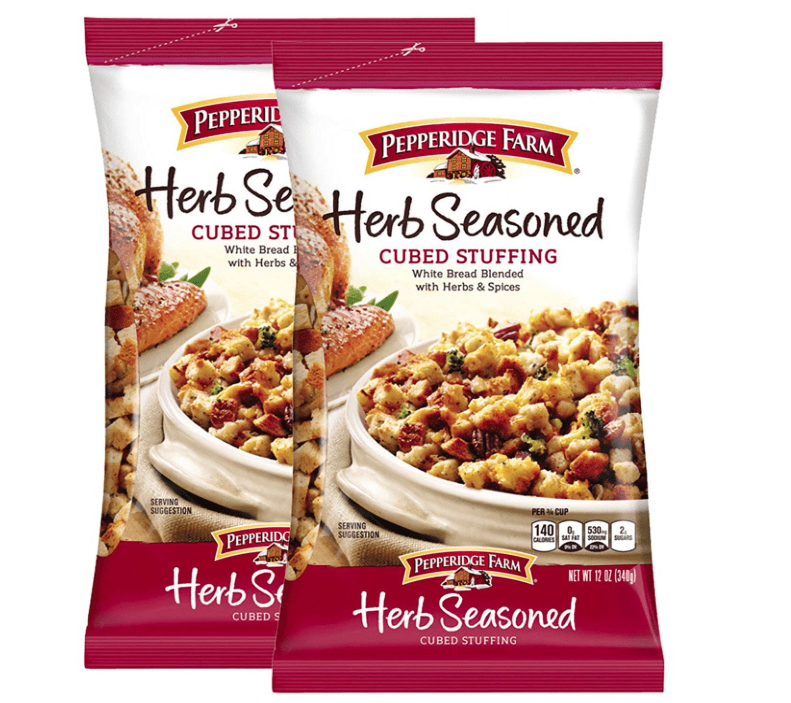 Pepperidge Farm Herb Seasoned Cubed Stuffing Pack of 2, 12 Oz Bag