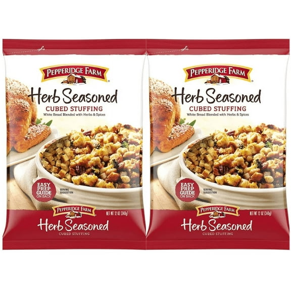 Pepperidge Farm Herb Seasoned Cubed Stuffing 12 oz. Bag Holiday Thanksgiving Christmas Dinner pack of 2