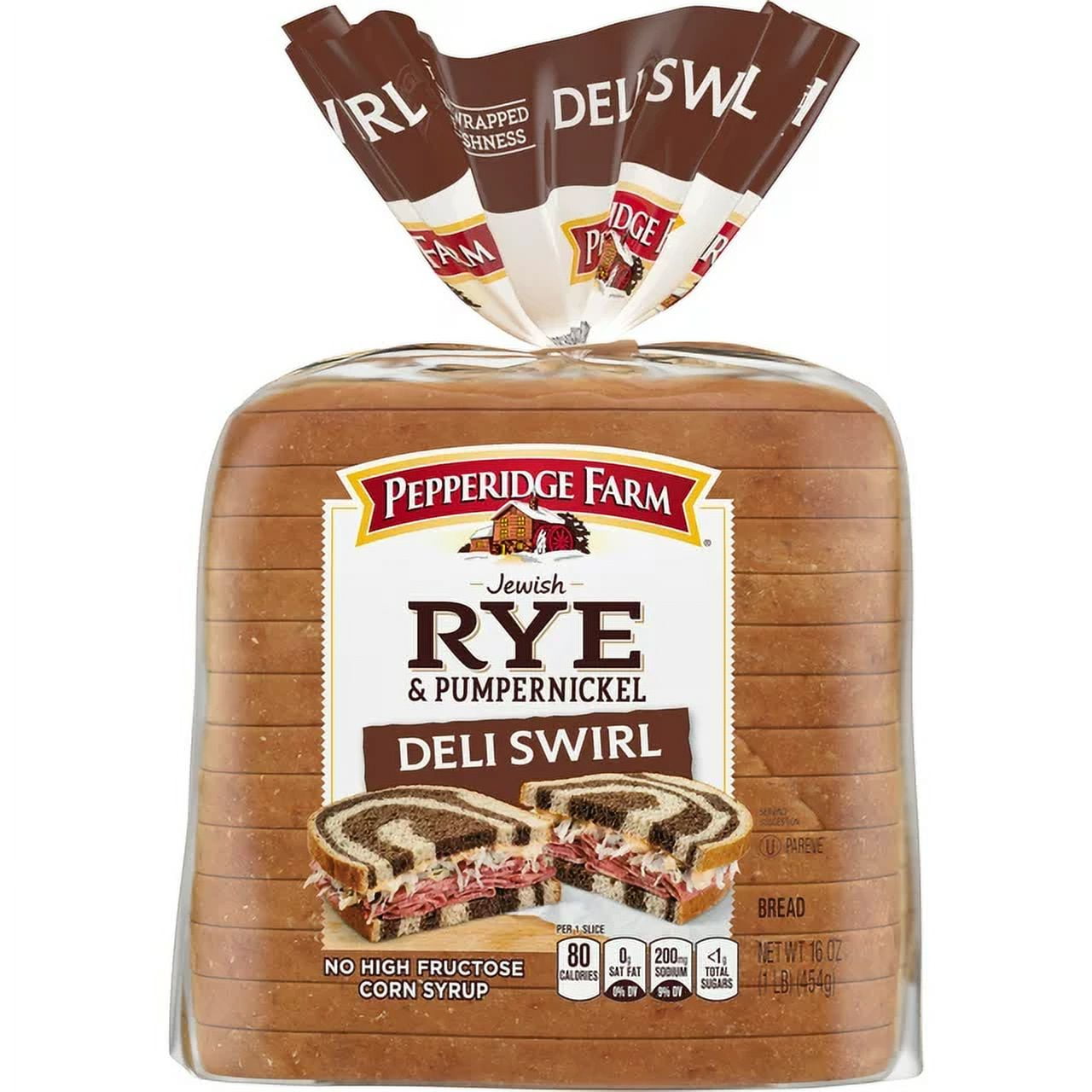 Pepperidge Farm Jewish Rye & Pumpernickel Deli Swirl Bread, 3-Pack 16 oz. Loaves 7009